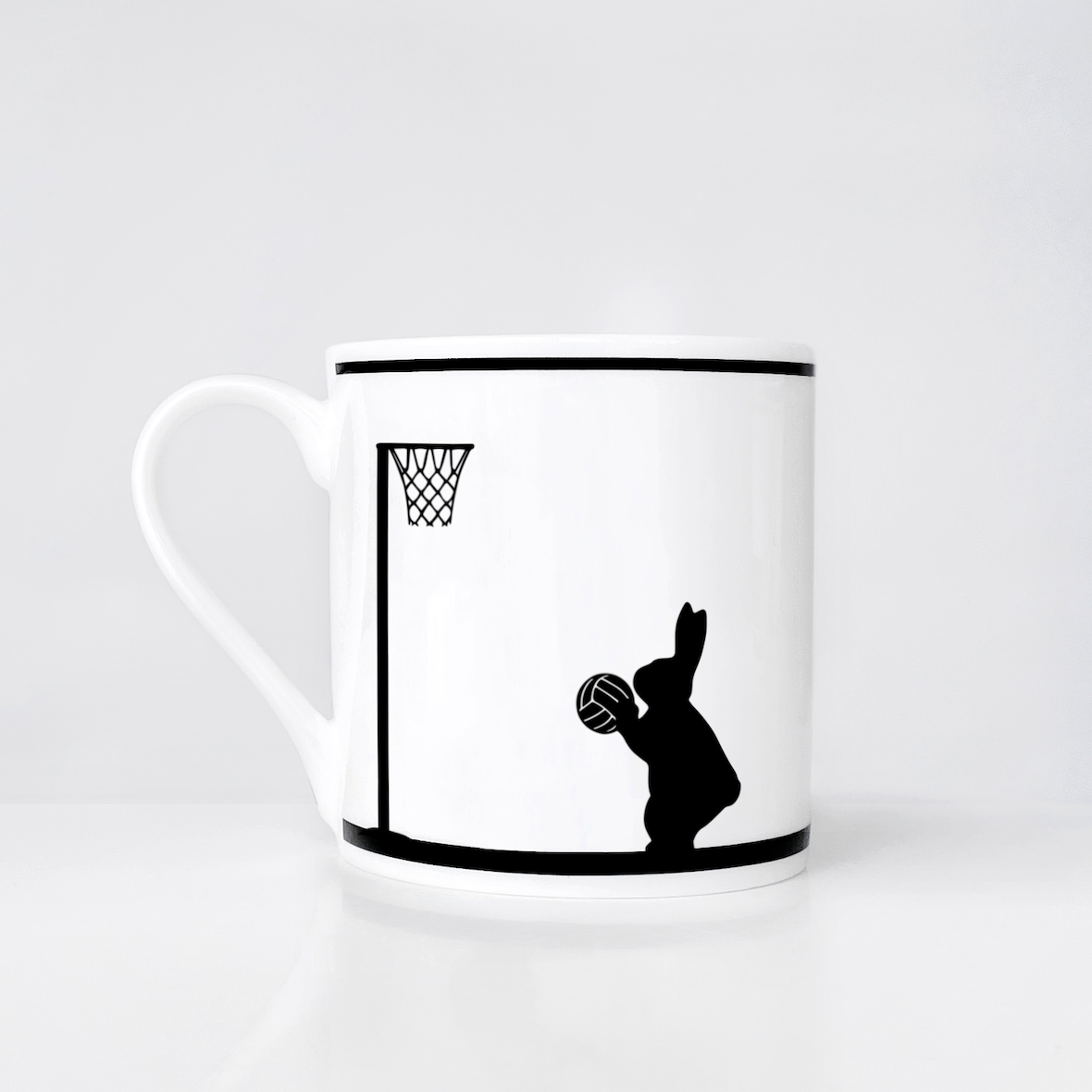 Porzellantasse Basketball Rabbit handbemalt | HAM | Handmade in UK