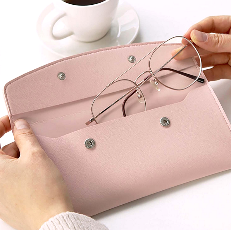 Journey Pen Case Pink – Flaches Stifteetui aus veganem Leder