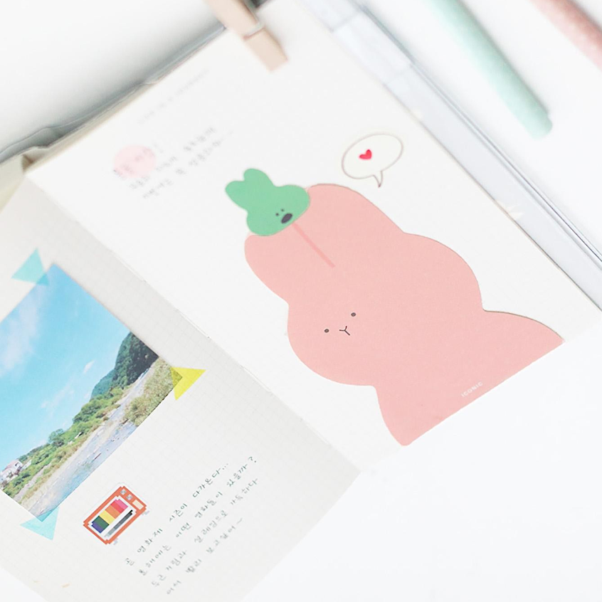 Memo Pad Rosa Hase – Notizblock kompakt mit Tiermotiv