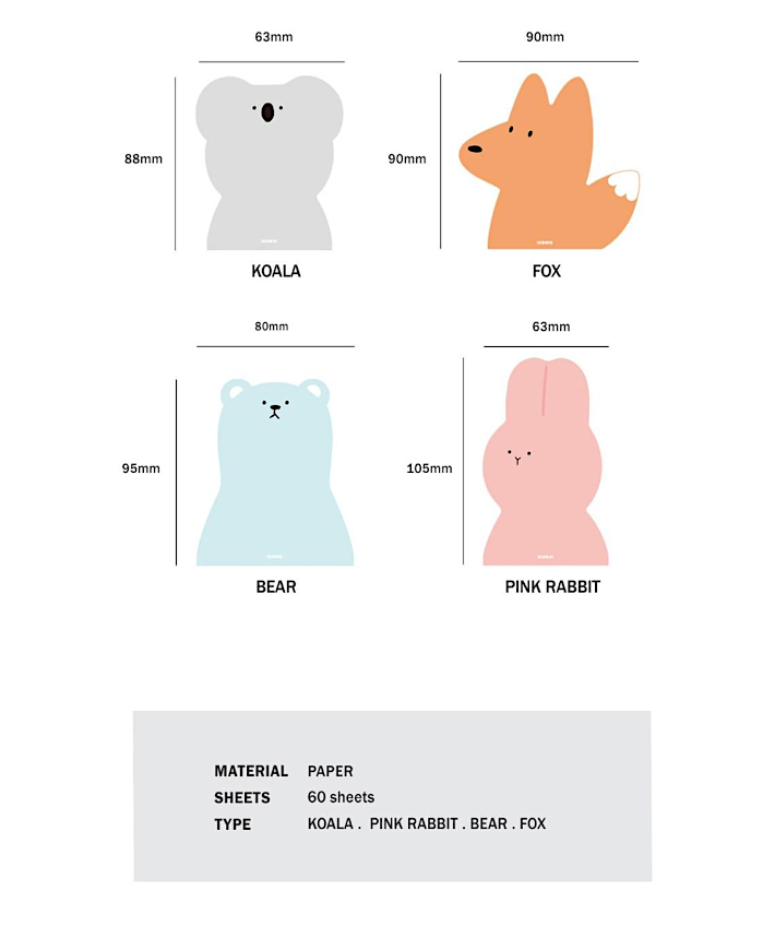Memo Pad Rosa Hase – Notizblock kompakt mit Tiermotiv