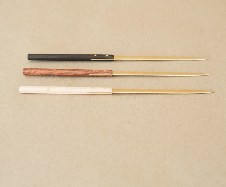 Brieföffner aus Messing mit Holzgriff | Lue Brass | Handmade in Japan