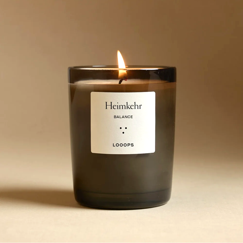 LOOOPS Heimkehr Duftkerze mit Rosmarin, Lavendel und Gewürznelke im Glas