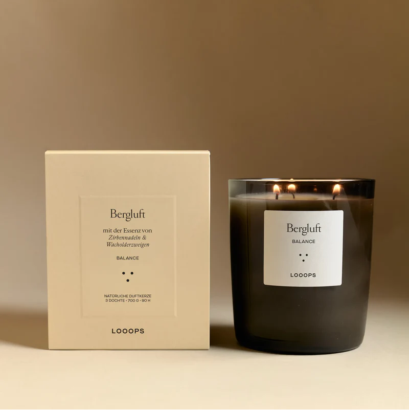 Bergluft | Grosse 3 Docht Kerze mit ätherischen Ölen aus Salzburg
