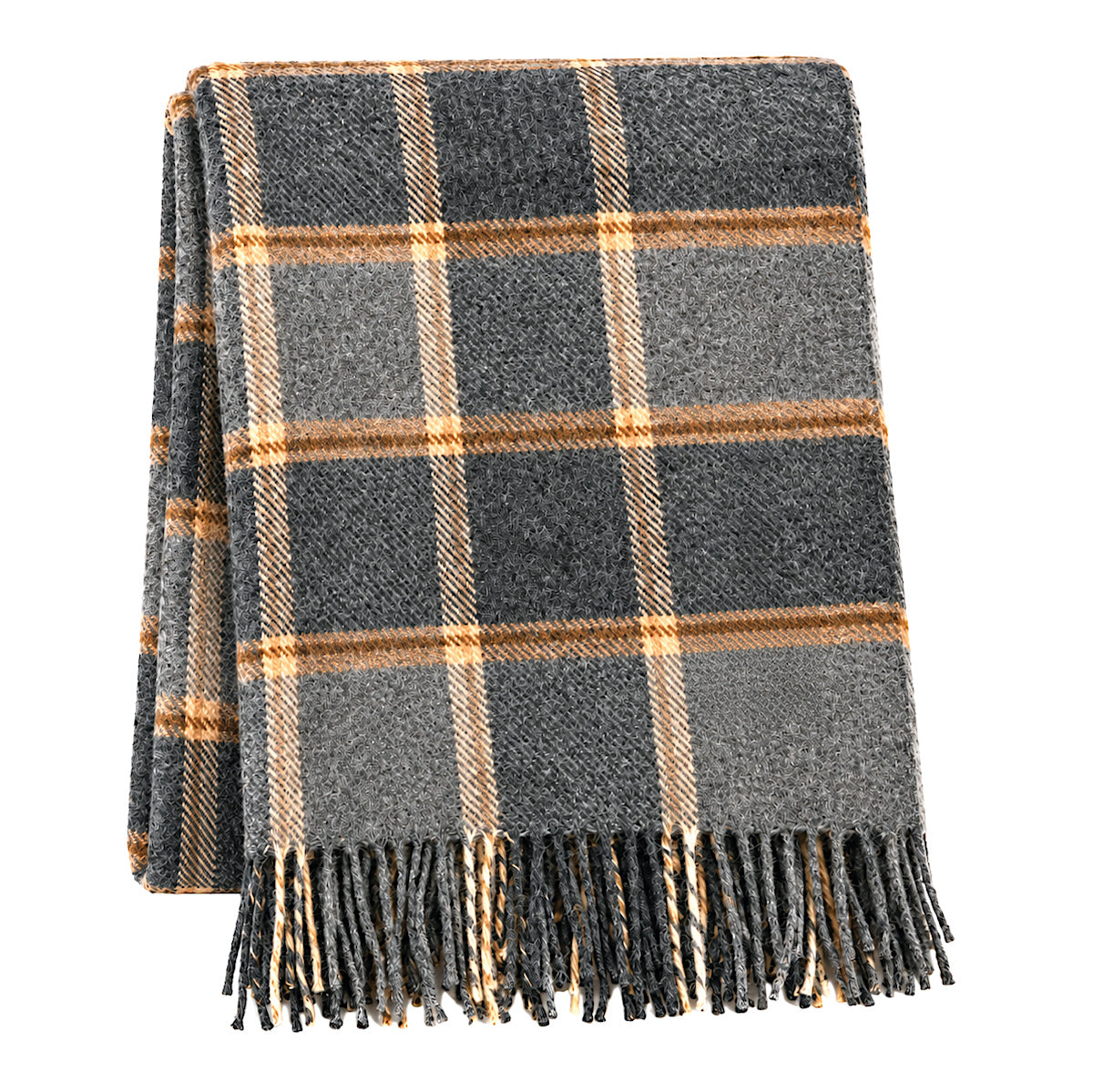 Mantas Ezcaray Shetland Wolldecke SN-7 aus 100 % Shetlandwolle mit klassischem Karomuster, 140 × 200 cm, hergestellt in Spanien