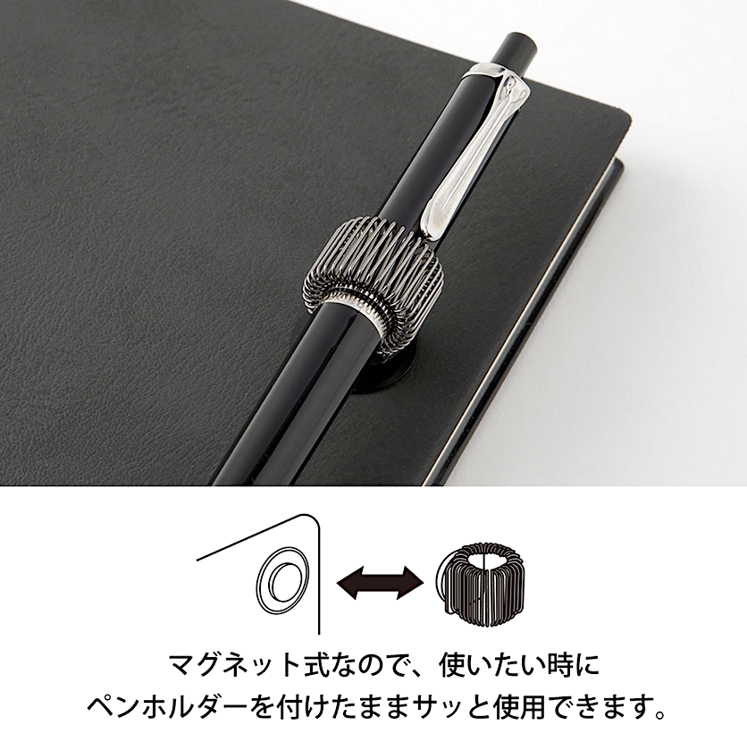 Magnetischer Stifthalter Schwarz | Halterung mit Neodym-Magnet | Made in Japan