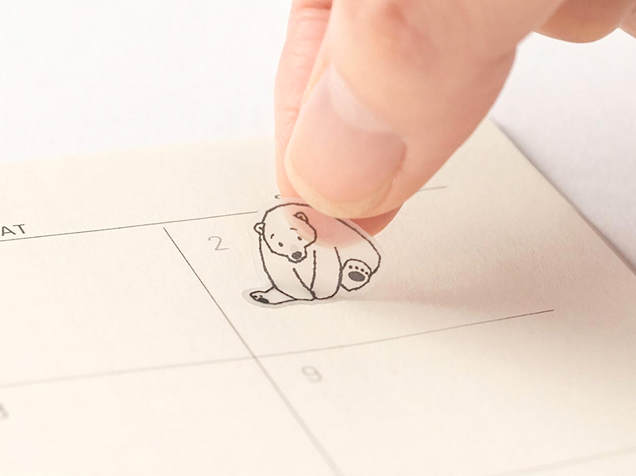 Meerestiere Planer-Sticker | Pinguin, Eisbär, Robbe & Seelöwe | Midori made in Japan