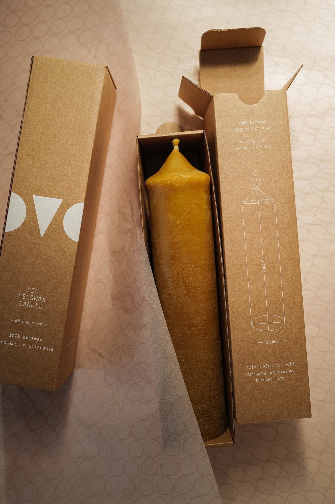 Kerzen | Zylinderkerze aus Bienenwachs | OVO THINGS | Made in Litauen