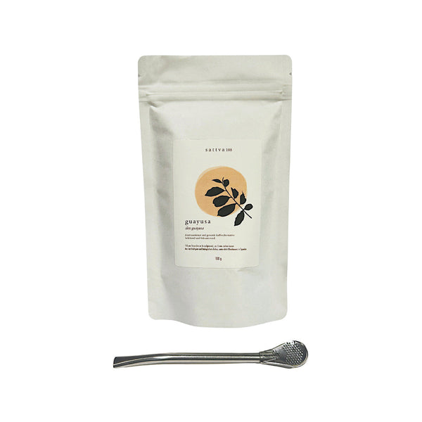 Tee Guayusa Bio-Qualität aus Equador 100g | mit Edelstahl Trinkhalm