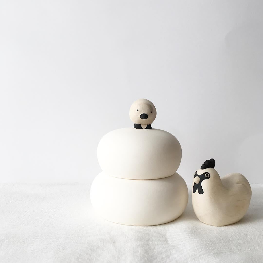 Polepole Hühnerfamilie | Handgefertigte Holzfiguren aus Bali