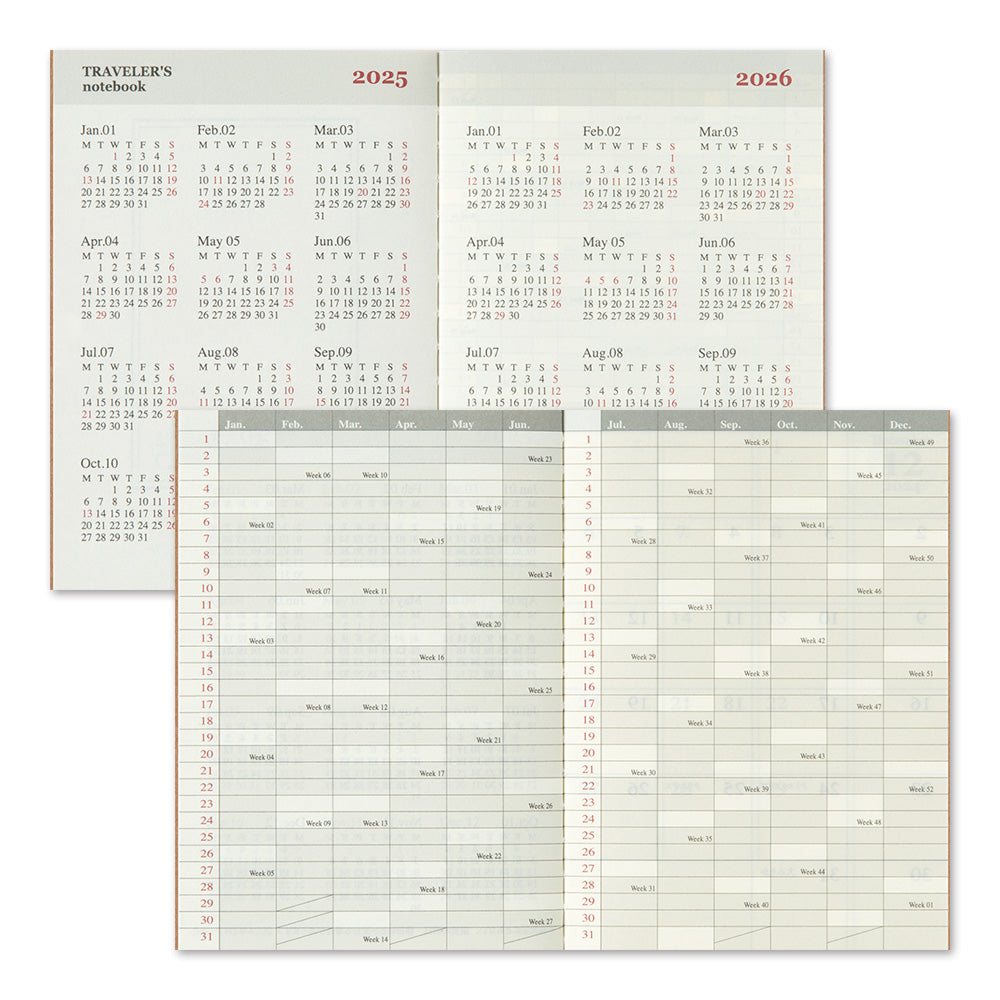 Agenda 2025 Monatsplaner Passport size | TRAVELER'S COMPANY | Made in Japan