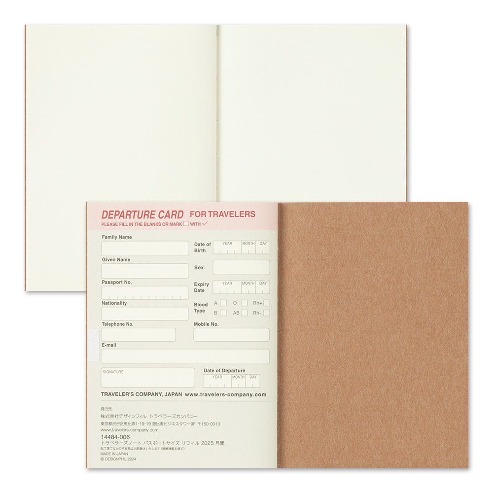 Agenda 2025 Monatsplaner Passport size | TRAVELER'S COMPANY | Made in Japan