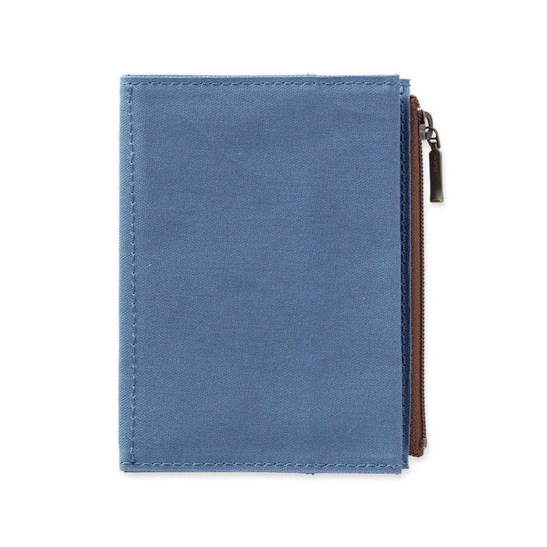 TRAVELER'S COMPANY - Baumwoll-Reissverschlusstasche blau in Reisepassgrösse Handmade in Japan