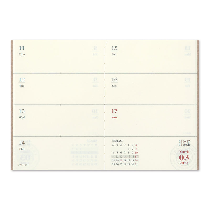 Agenda 2024 | Wochenplaner horizontal | Passport size
