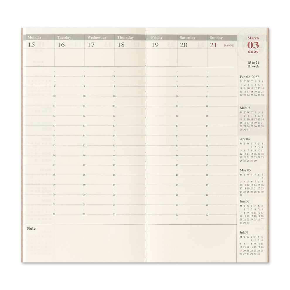 Traveler’s Notebook Agenda 2027 Weekly Vertikal | Regular Size | Pre-Order