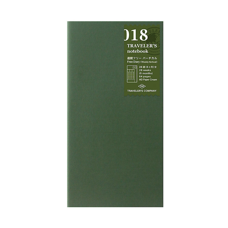 Wochenplaner 018 Vertikal | Free Diary Regular | TRAVELER'S Notebook | Made in Japan