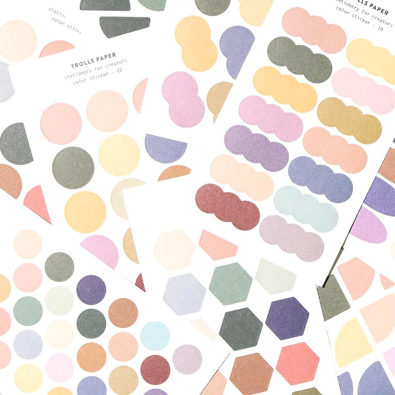 Farbige Stickers aus Papier | 10 Design | Trolls Paper Made in Seoul Korea