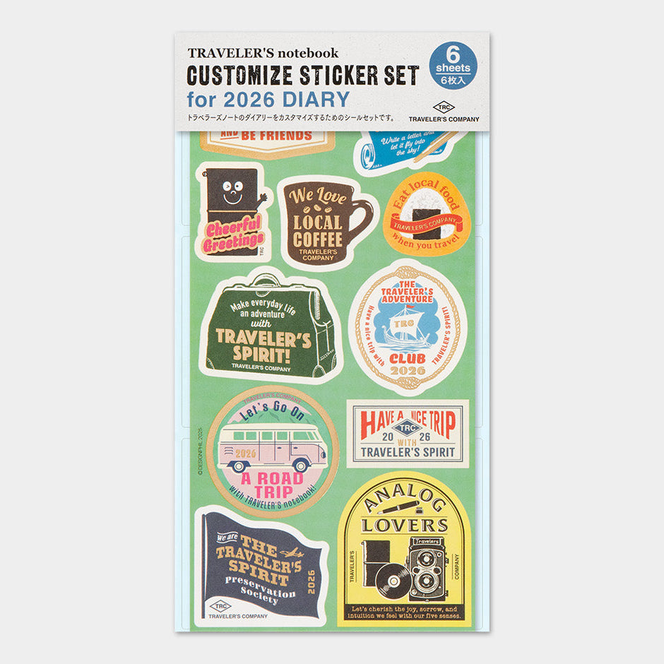 Sticker-Set für Agenda 2026 | TRAVELER'S COMPANY | Made in Japan
