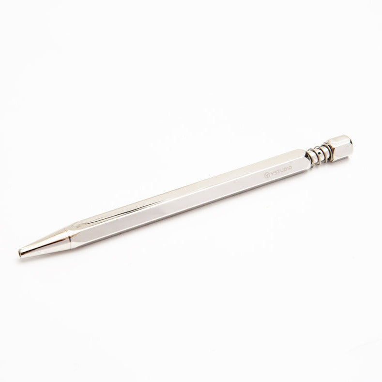 Kugelschreiber aus Messing Shiny Silver | Ballpoint Pen | Limited | ystudio | Made in Taiwan