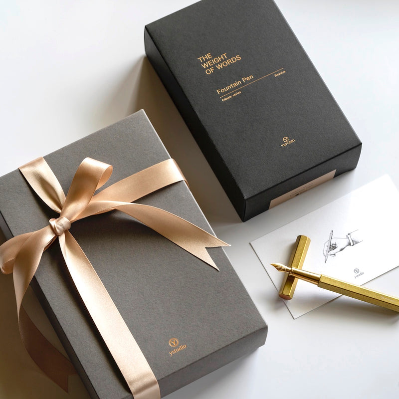  Füllfederhalter Classic aus Messing | Revolve Fountain Pen | Messing, Kupfer | YSTUDIO | Handmade in Taiwan