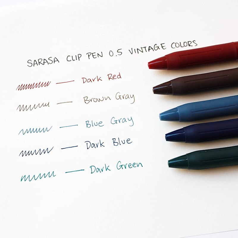 Sarasa Gel-Tintenroller 5er-Set Vintage Farben | ZEBRA | Made in Japan