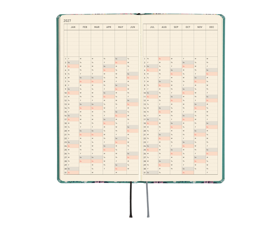 Weeks 2027 englisch – Yumi Kitagishi: White Cat Wallpaper | Hobonichi