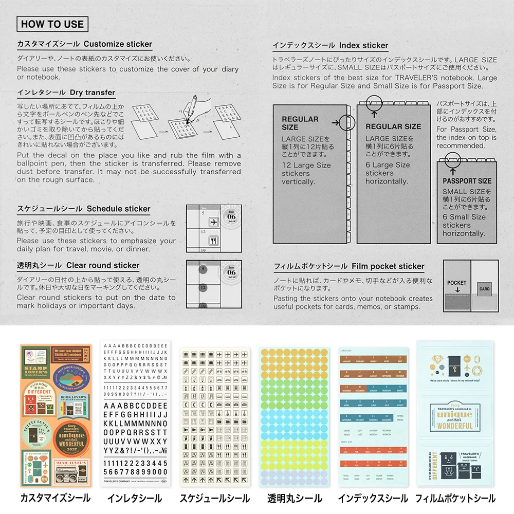 Traveler’s Company Sticker Set 2027 – limitierte Edition für Traveler’s Notebook