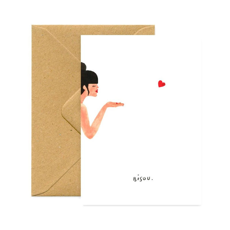 ALLTHEWAYSTOSAY, BISOU Greeting Card Love Karte Made in France