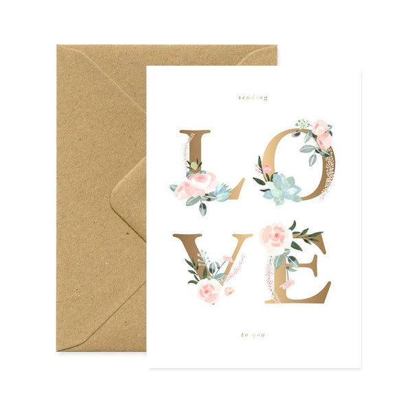 ALL THE WAYS TOS AY, SENDING LOVE TO YOU Greeting Card Karte Made in France