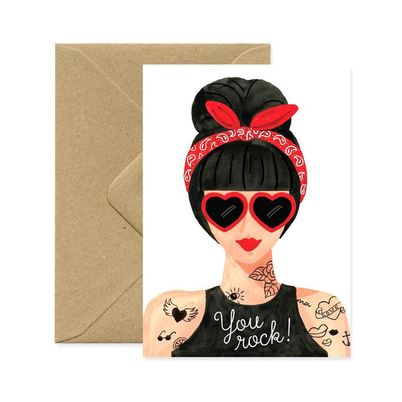 ALLTHEWAYSTOSAY, HIPSTER GIRL, Greeting Card, Karte, Made in France