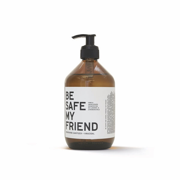 BE […] MY FRIEND, BE SAFE natural sanitizer Desinfektionsmittel vegan