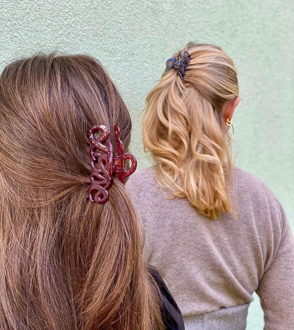 Bon Dep - Haarklammer Love aus Acetat | Denimblau | Made in France