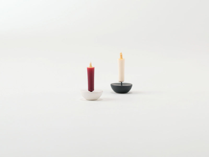 DAIYO kleiner Kerzenständer aus Keramik und Eisen Handmade in Japan