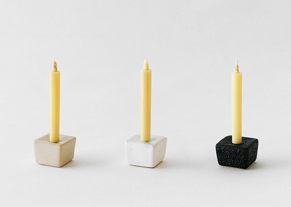 Kerzenständer Rippoh beige aus Porzellan | Daiyo | Handmade in Japan
