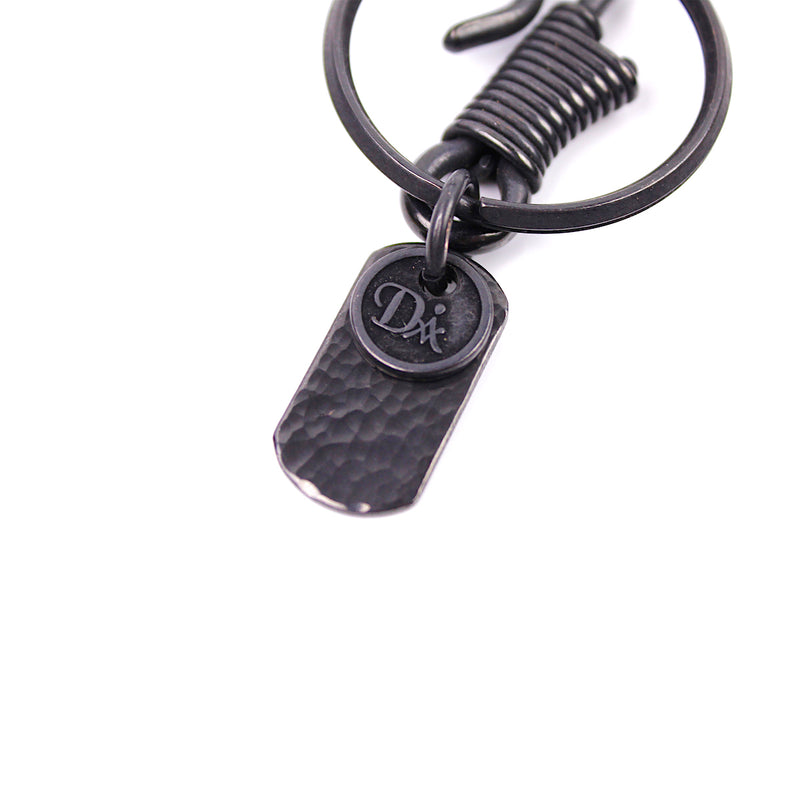 DIARGE hochwertiger Schlüsselanhänger aus Leder und Messing Handmade