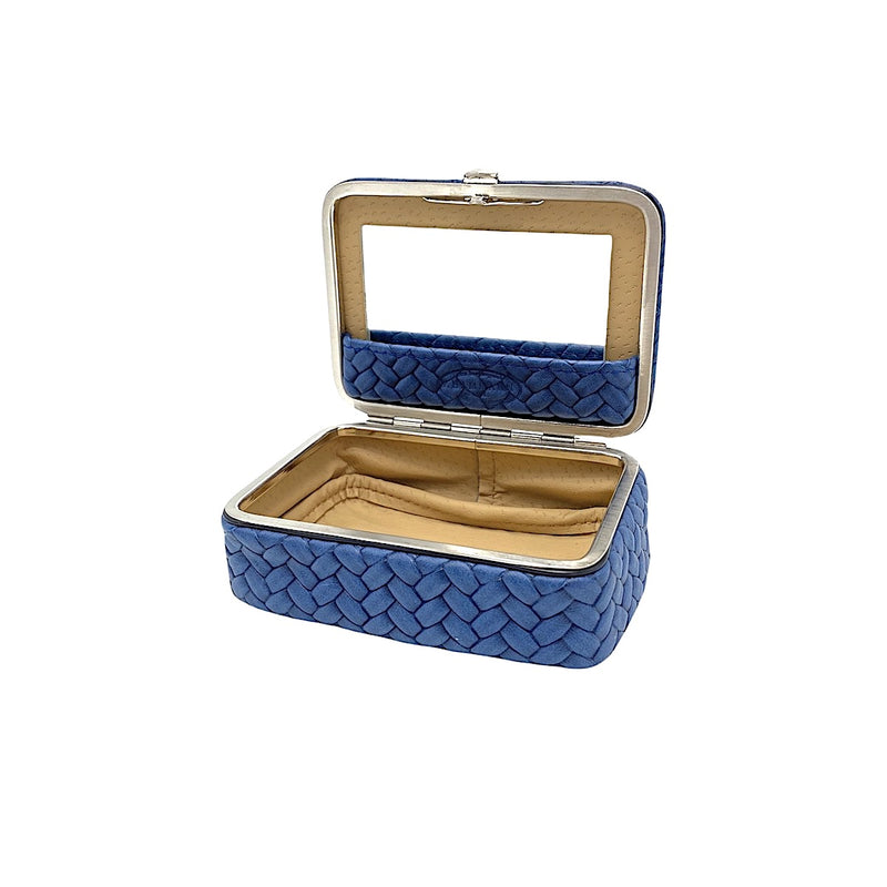 F.HAMMANN Beauty Box aus Leder mit Innenspiegel Handmade in Germany