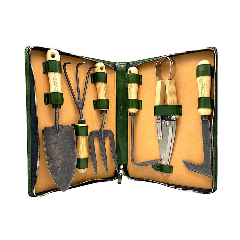 F.HAMMANN Garten Werkzeug Set im Lederetui Handmade in Germany 