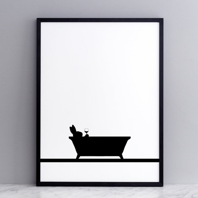 HAM PRINT Bathtime Rabbit Giftidea Geschenk handmade in England Jo Ham