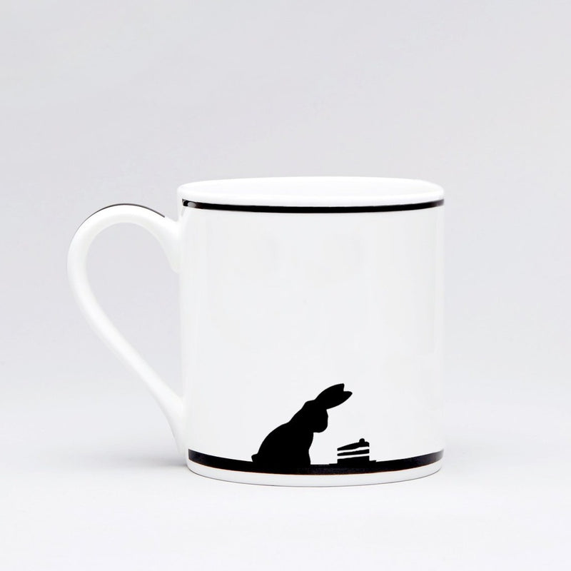 HAM,Cake Loving Rabbit Mug, Porzellan, handgemalten Hasen-Illustrationen von Jo Ham