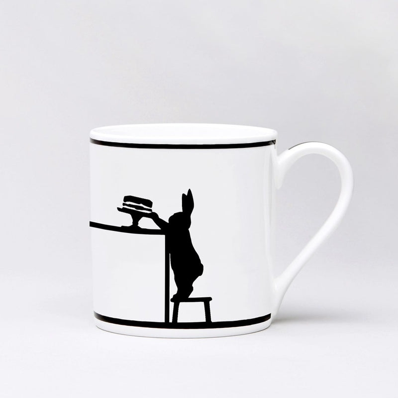 HAM,Cake Loving Rabbit Mug, Porzellan, handgemalten Hasen-Illustrationen von Jo Ham
