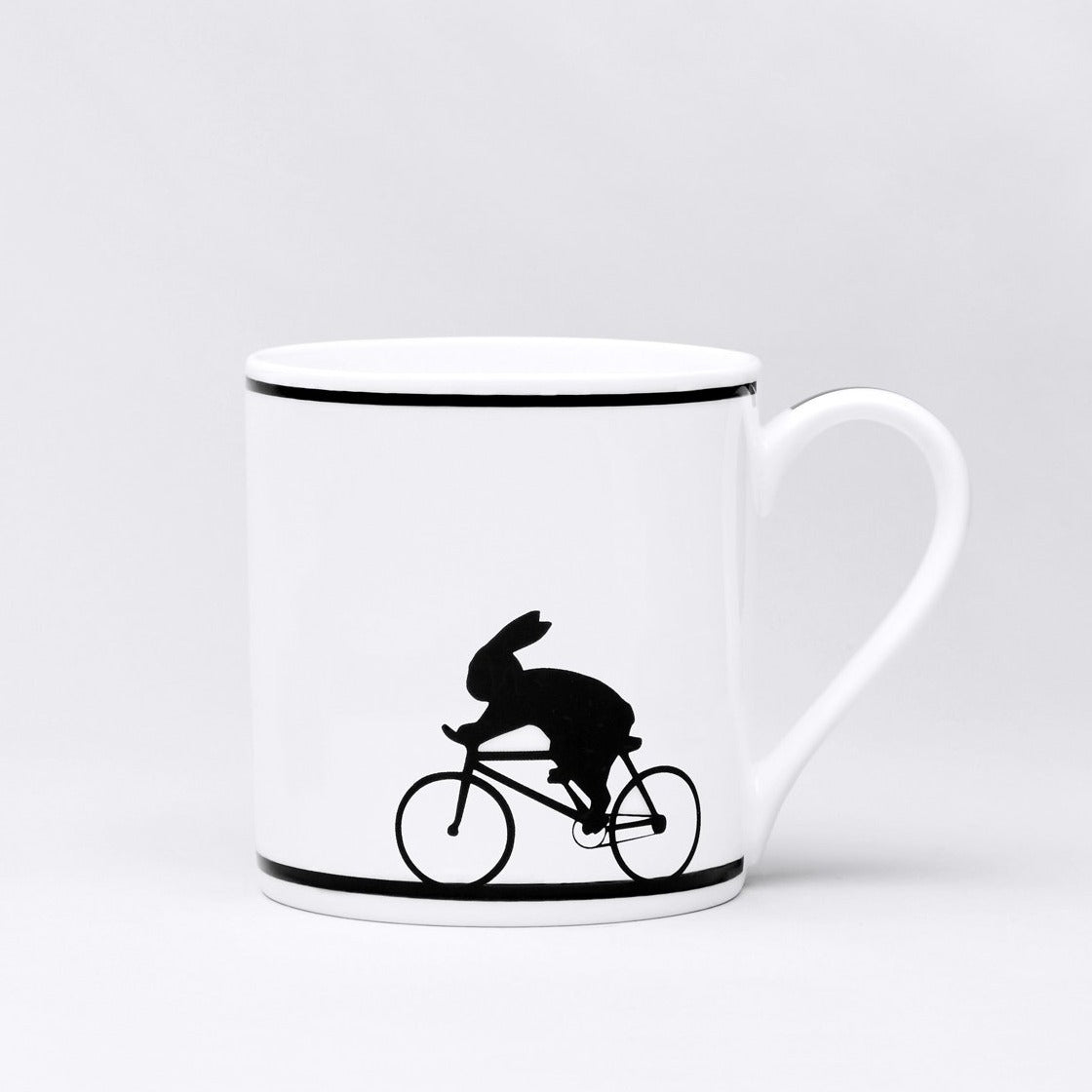 HAM, PORZELLANTASSE, Cycling rabbit, Tea Mug, Gift idea, handpainted