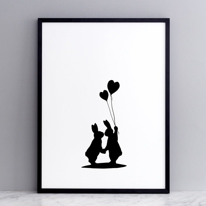HAM, PRINT, Lovestruck Rabbit, Gift idea, handmade in England, Jo Ham