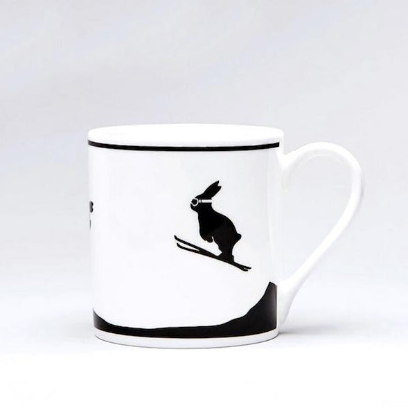 HAM PORZELLANTASSE Ski Jumping Rabbit Tea Mug Gift idea handpainted