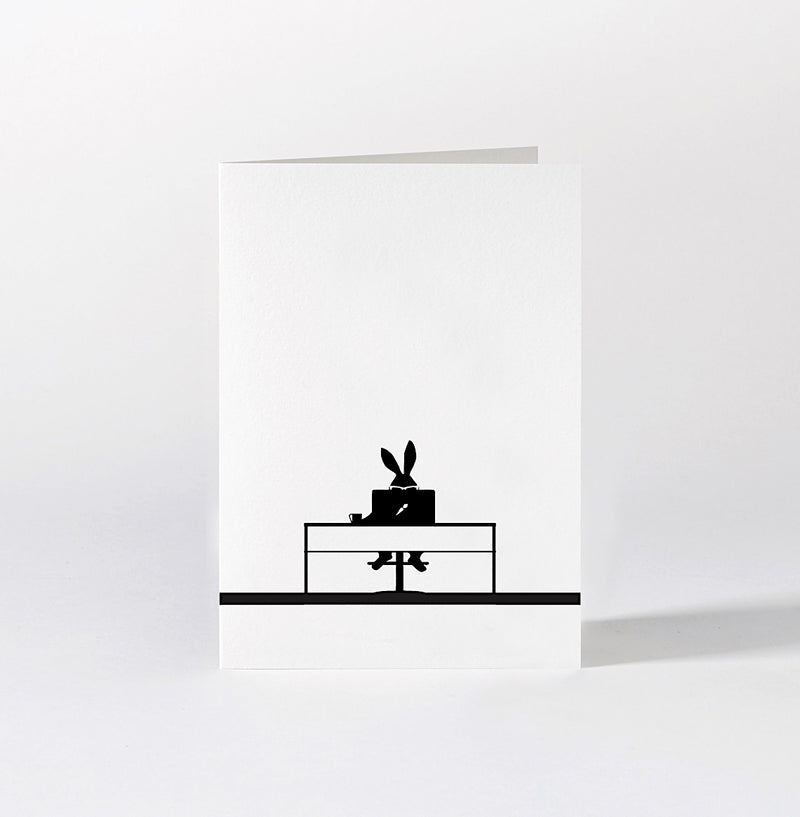 HAM - Grusskarte Working Rabbit | Hasen Klappkarte | Handmade in UK