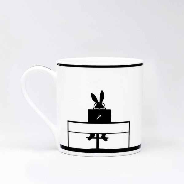 HAM, Working Rabbit Mug, Porzellan, handgemalten Hasen-Illustrationen von Jo Ham
