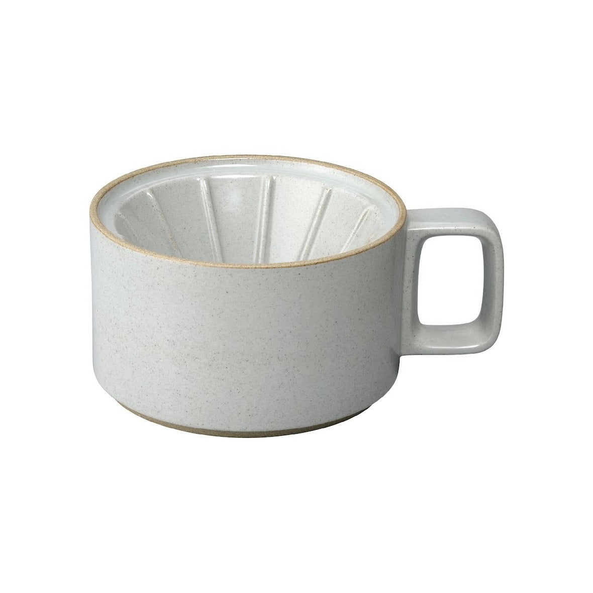 HASAMI PORCELAIN Kaffeefilter Aufsatz Hellgrau, glänzend glasiert