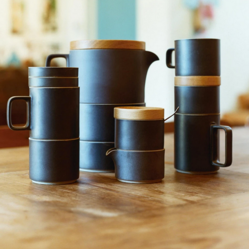 HASAMI PORCELAIN Zuckerschale Schwarz matt aus Porzellan und Ton Made in Japan