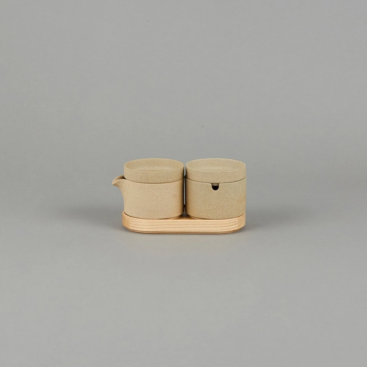 HASAMI PORCELAIN - Zuckerbecher natur matt aus Porzellan und Ton | Made in Japan