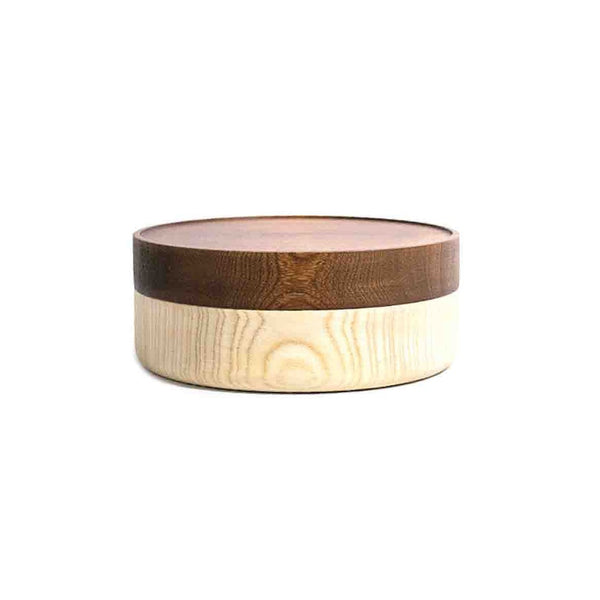 HATASHIKKI braun lackierter Container aus Castor Aralia Holz Handmade