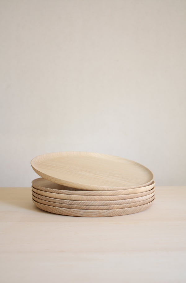 HATASHIKKI natur lackierte Teller aus Castor Aralia Holz Handmade