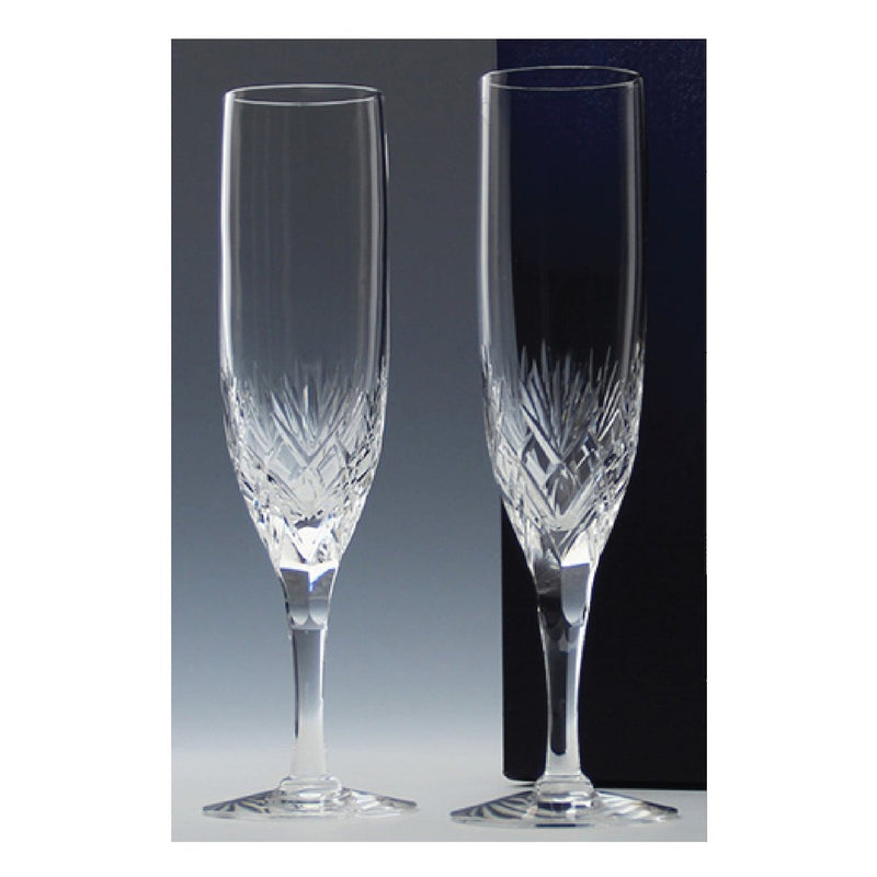 KAGAMI CRYSTAL Champagnerglas 2Set Bonheur In Kristall Made in Japan